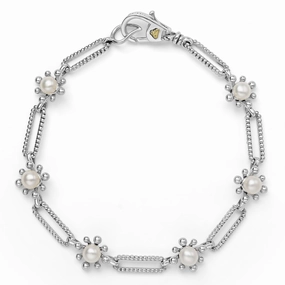 Luna Fleur Pearl Link Bracelet