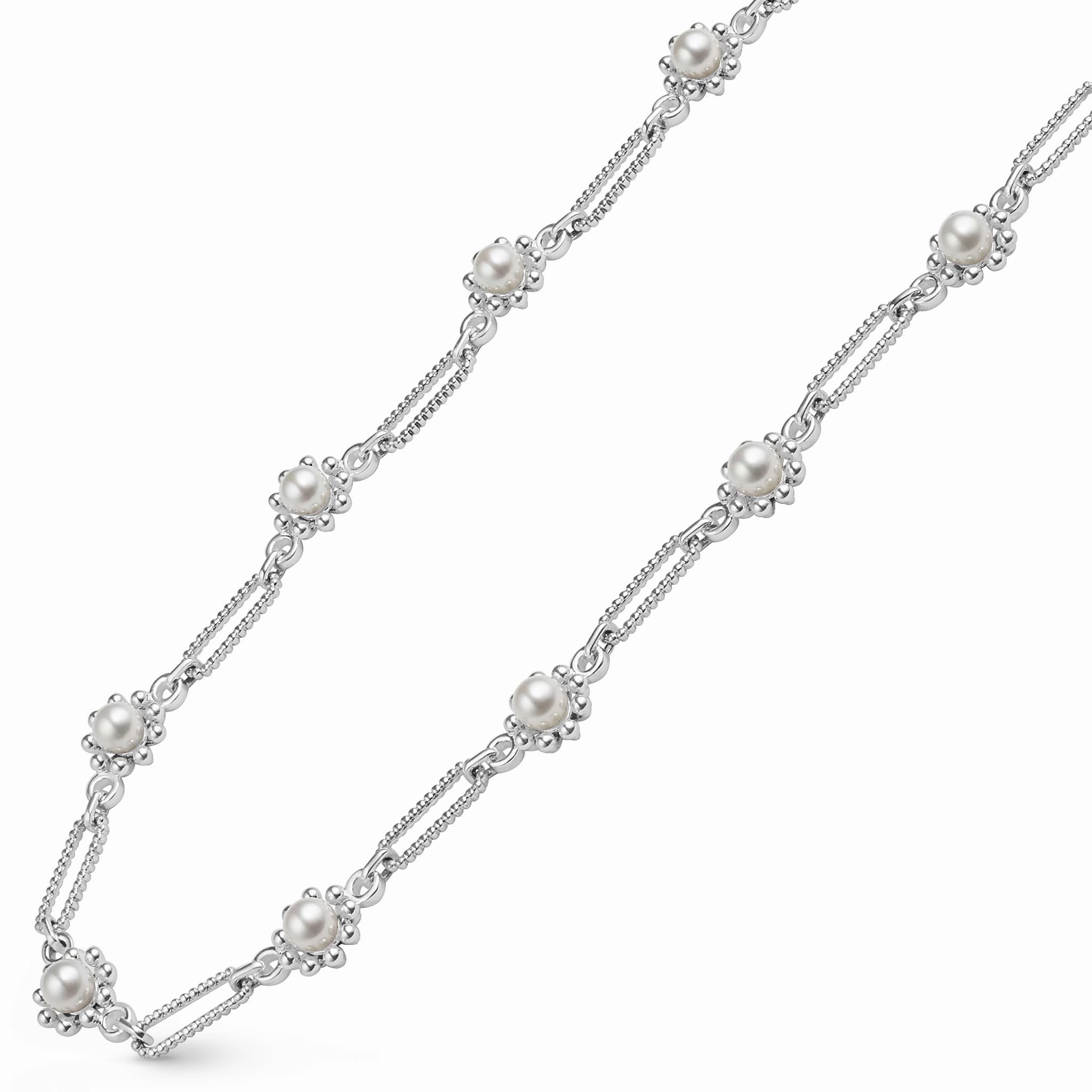 Luna Fleur Pearl Link Necklace