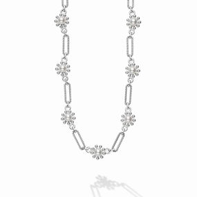 Luna Fleur Pearl Link Necklace