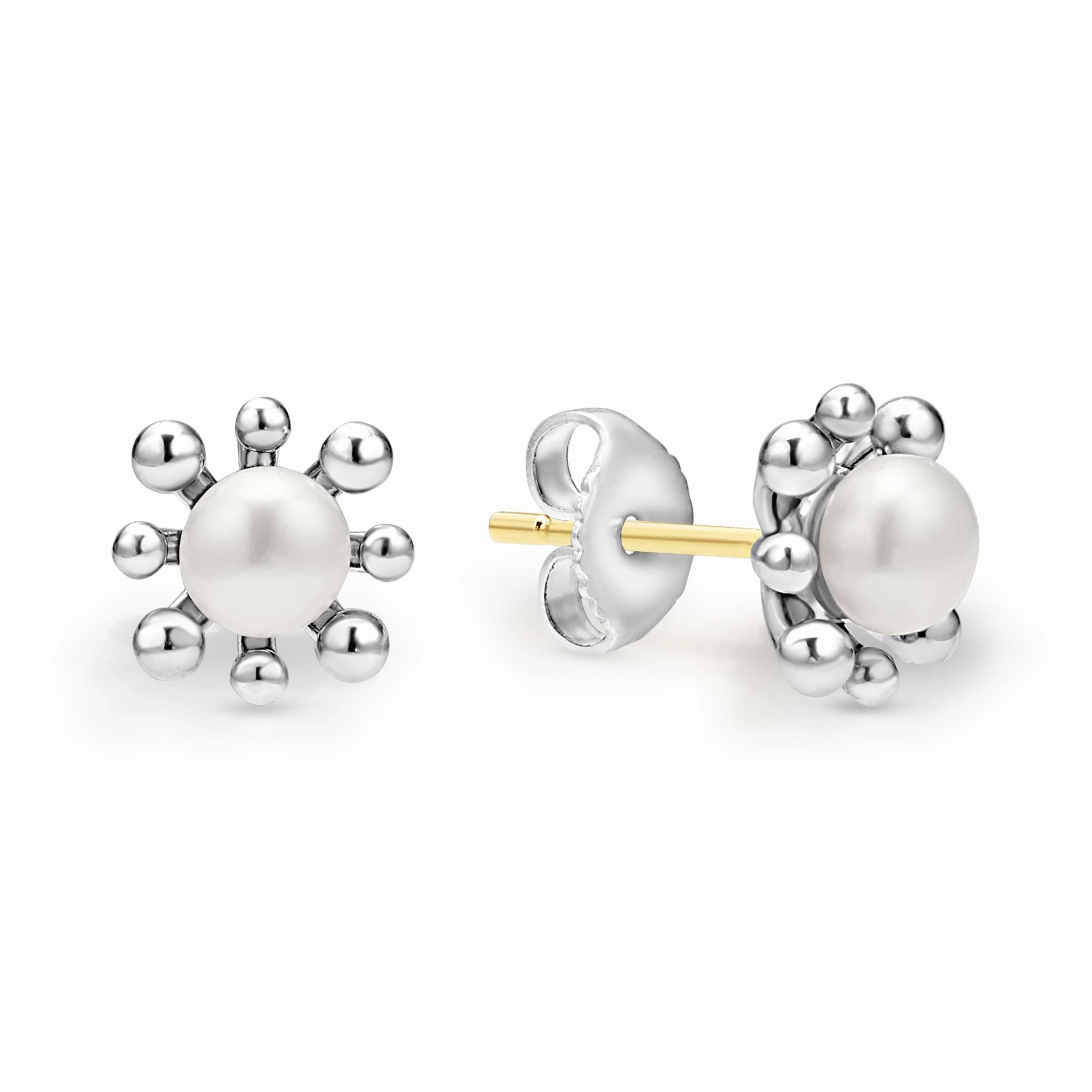 Luna Fleur Pearl Stud Earrings