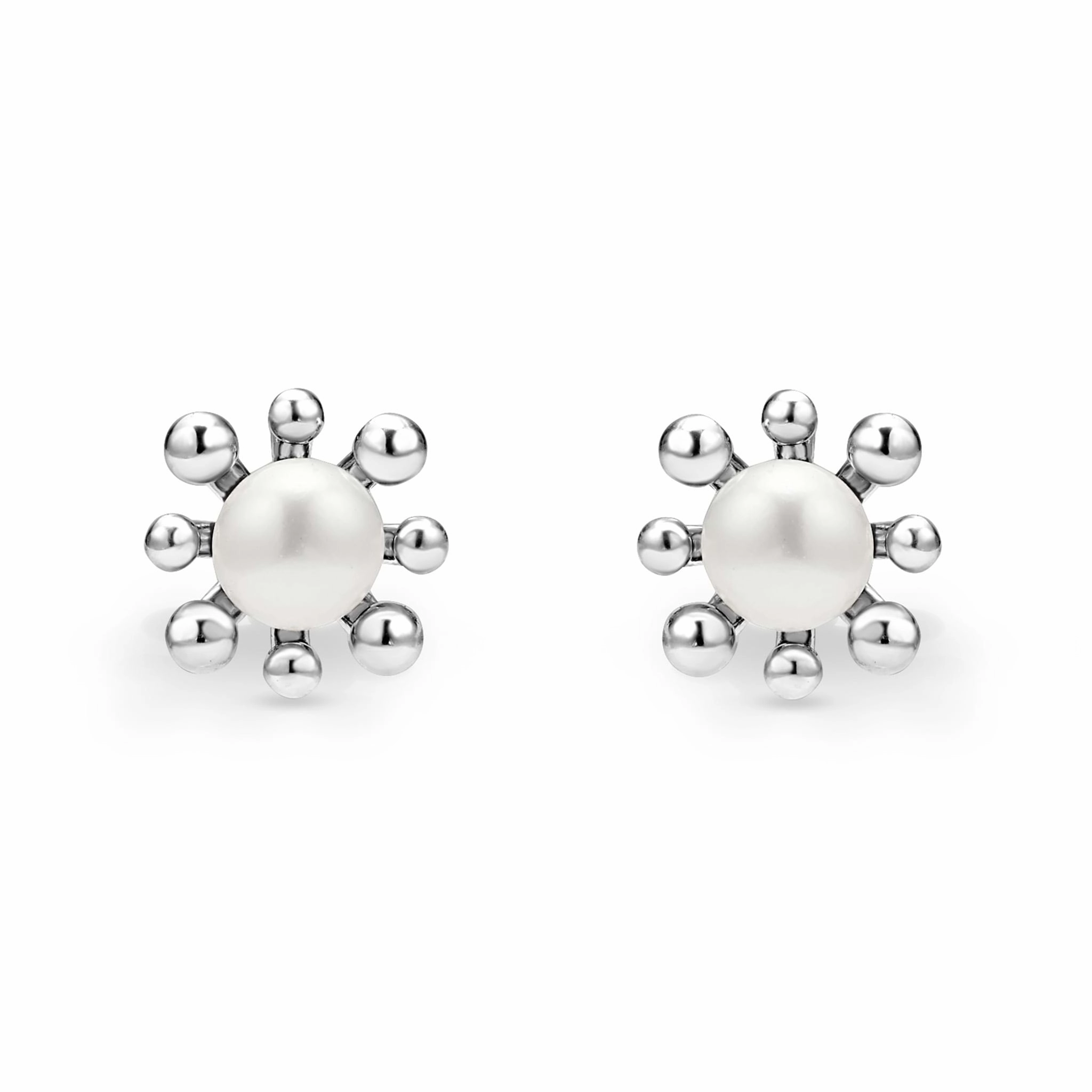 Luna Fleur Pearl Stud Earrings