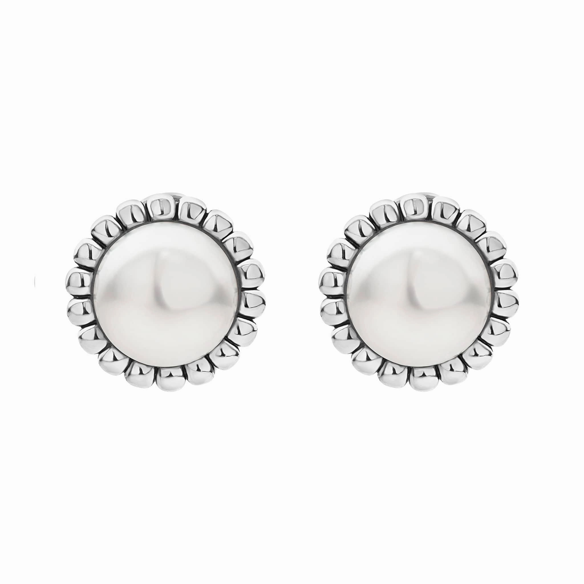 Luna Fluted Pearl Stud Earrings