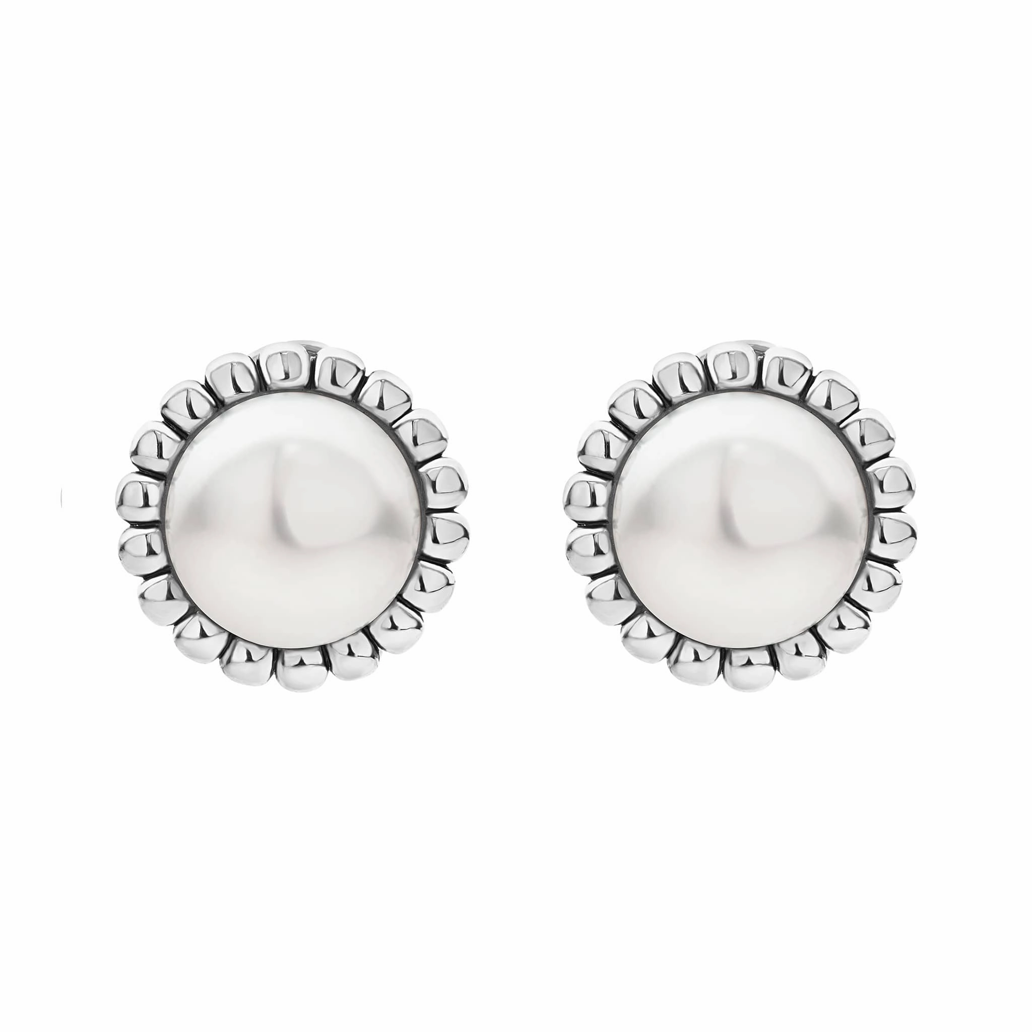 Luna Fluted Pearl Stud Earrings