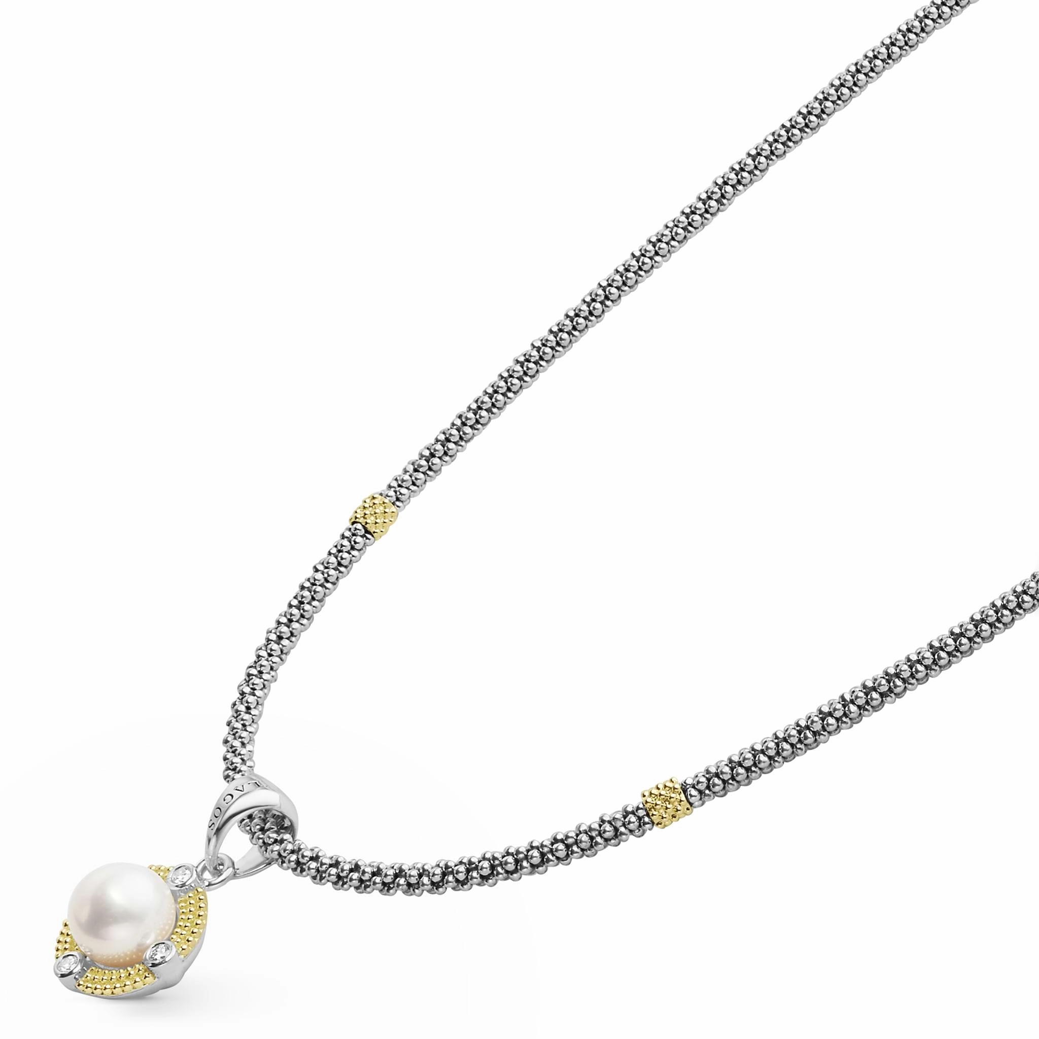 Luna Pearl Diamond Caviar Necklace