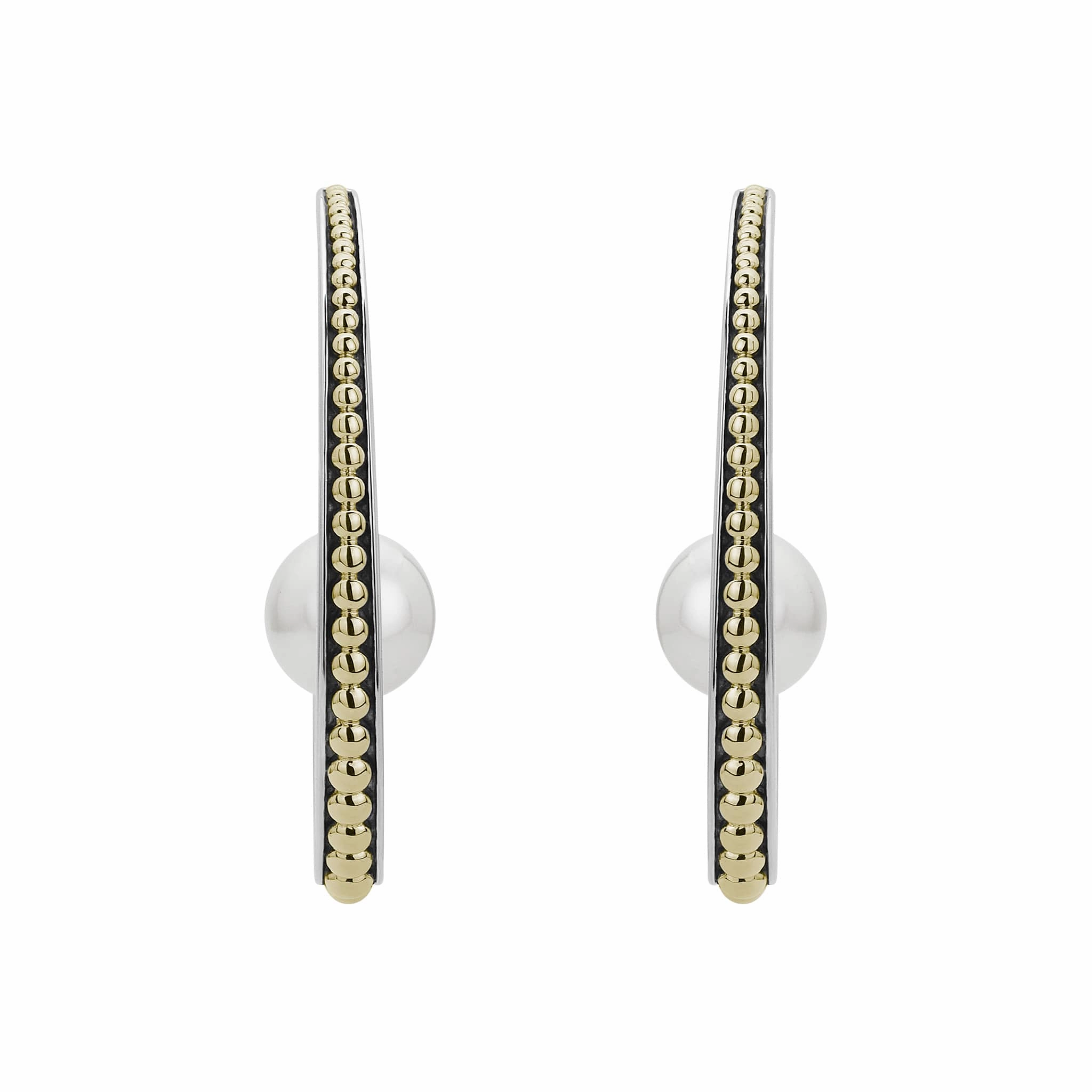 Luna Statement Pearl Hoop Earrings