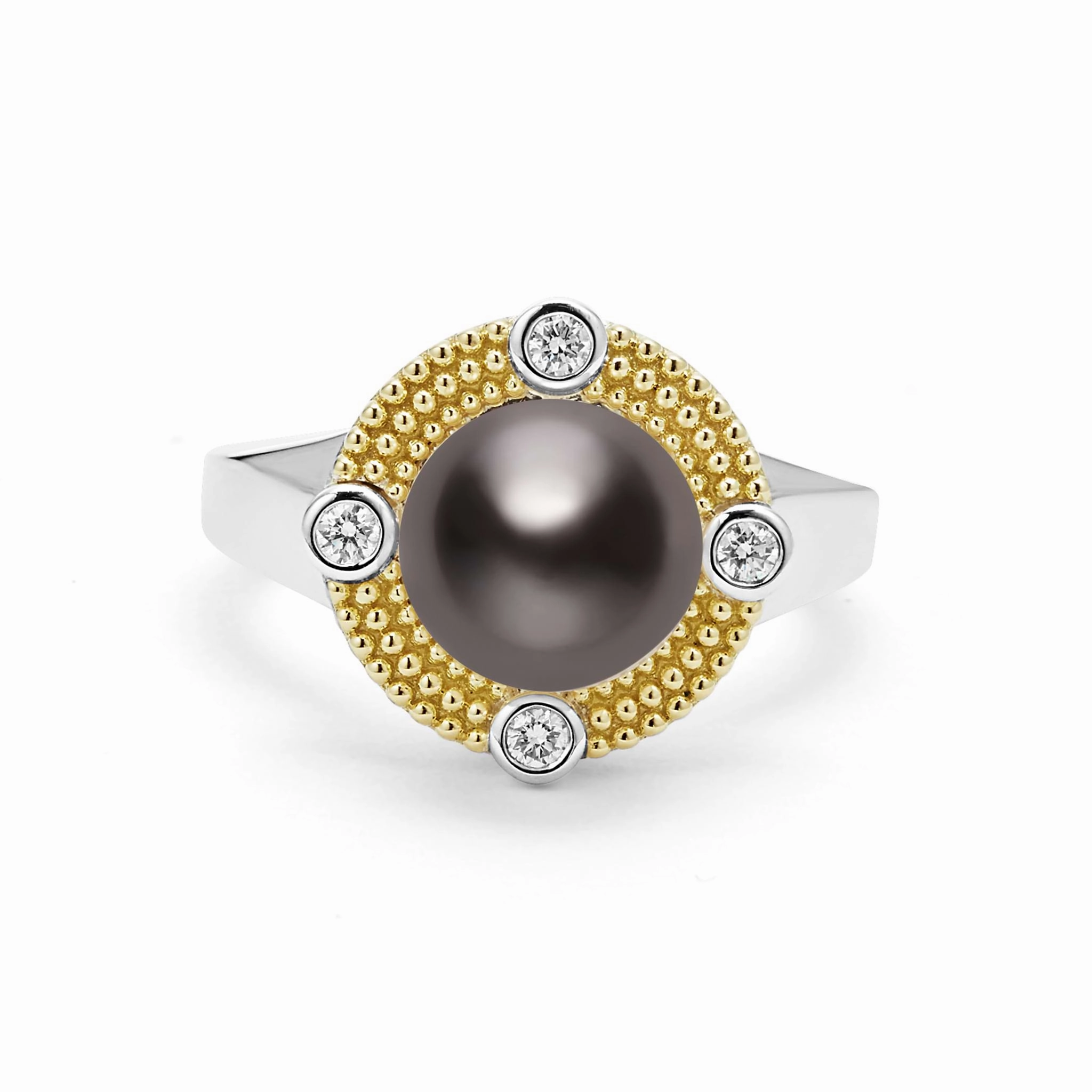 Luna Tahitian Black Pearl Diamond Ring