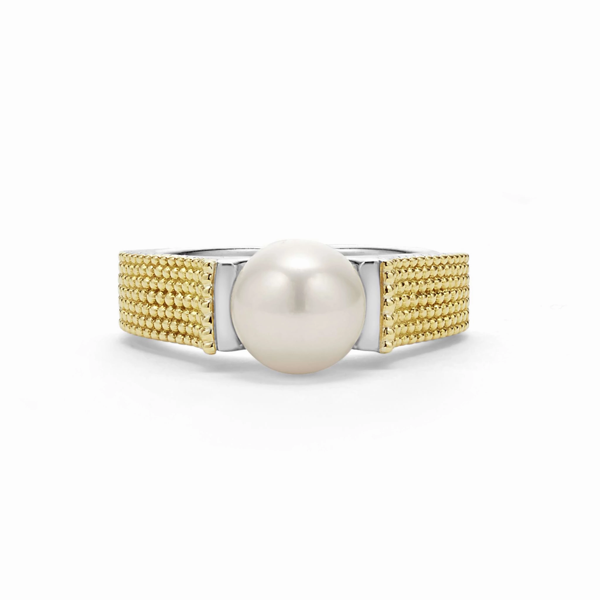 Luna Two-Tone Caviar Pearl Ring