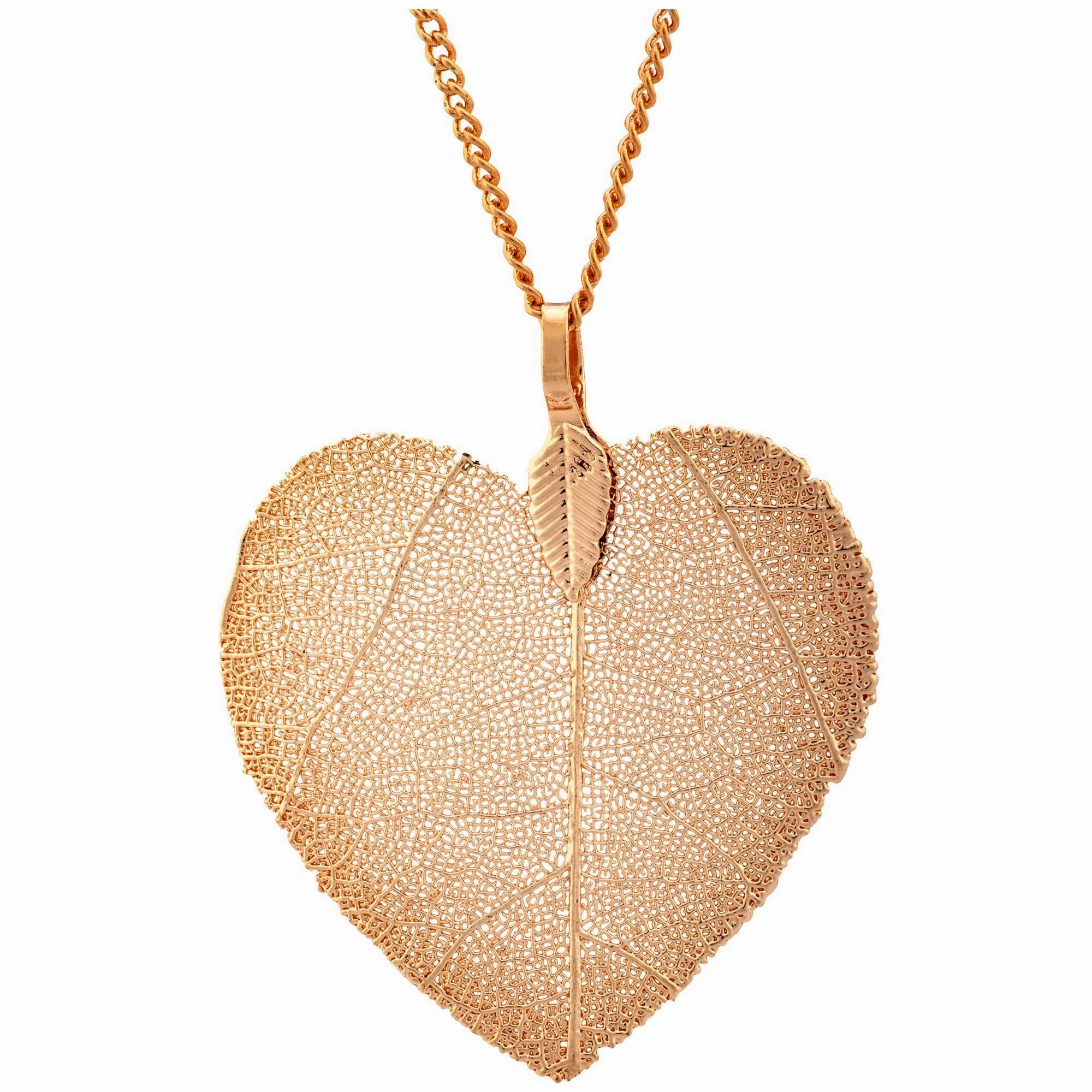 Lustrous Leaf Heart Necklace