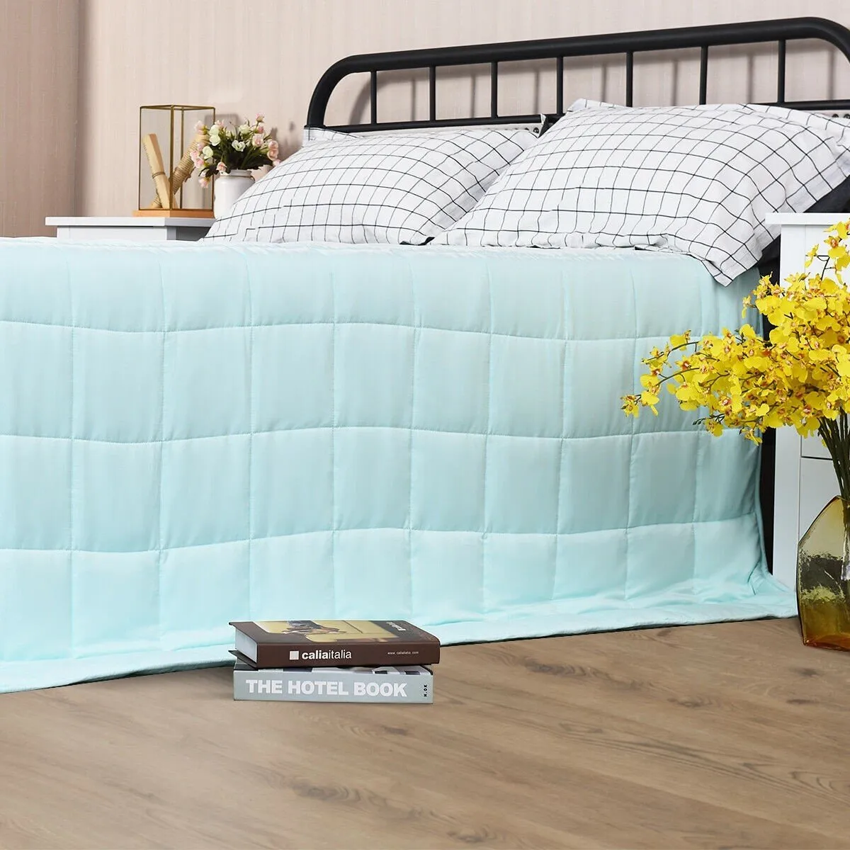 Luxury Cooling Silk Sewed in Cotton Pink, Blue, Green, 48" x 72"  60" x 80" | 15lbs