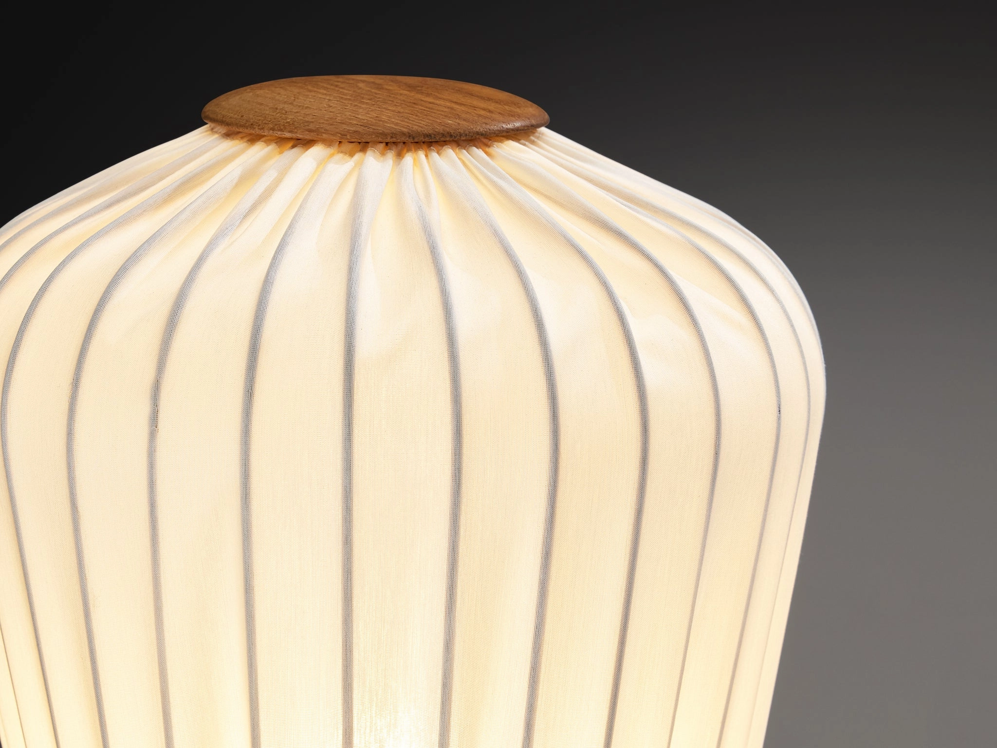 Luxus Vittsj Swedish Modern Floor Lamp in Oak with Silk Shade