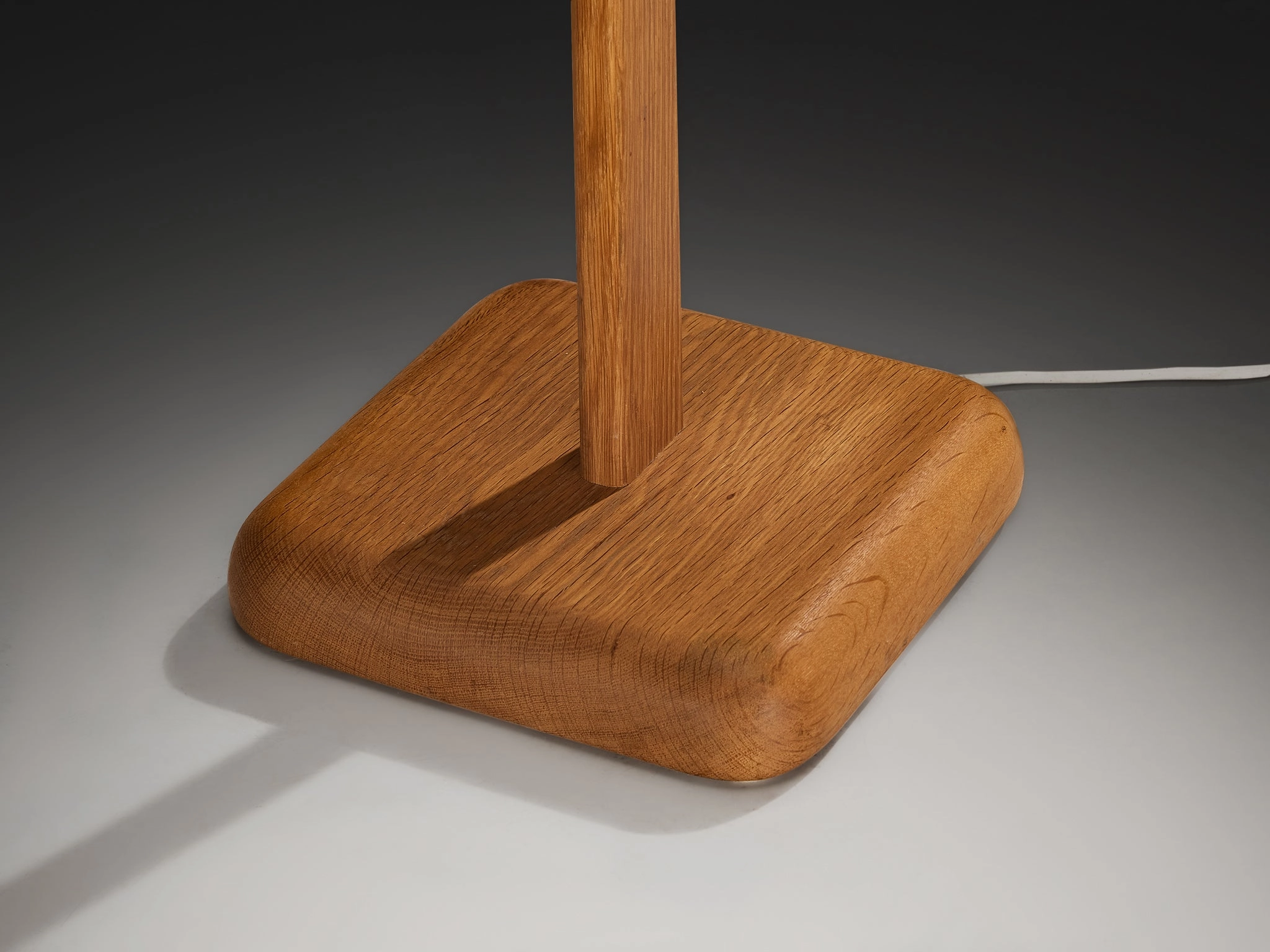 Luxus Vittsj Swedish Modern Floor Lamp in Oak with Silk Shade