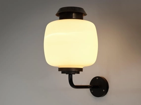 Lyfa 'Drabant' Wall Light in White Opaque Glass and Copper Knife Set,Kitchen Knives