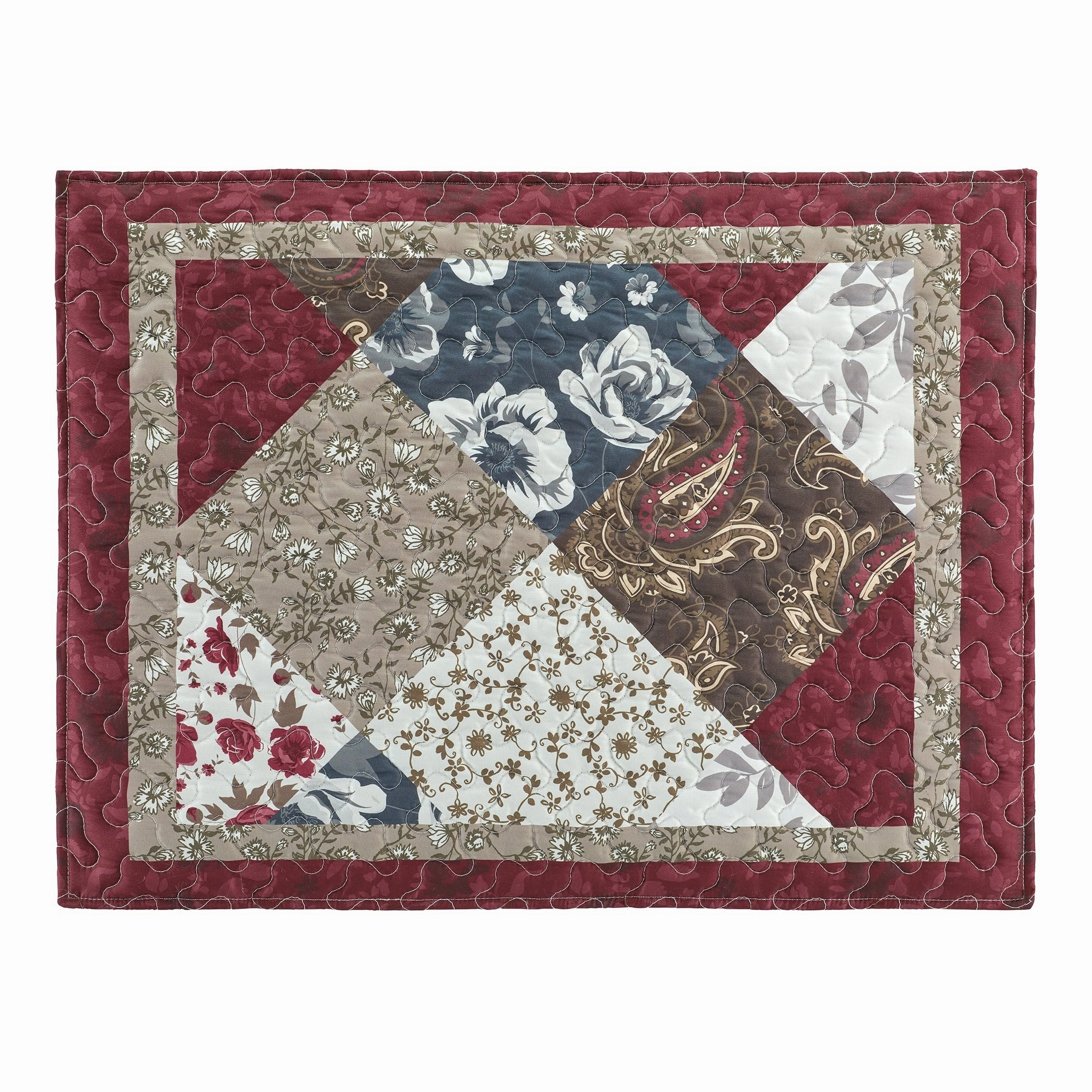 Madison Floral and Leaf Patchwork Pillow Sham pillowcases,cotton pillow covers,bed linen
