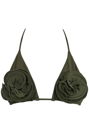 Magda Butrym Women's Floral Bikini Top With Vibrant