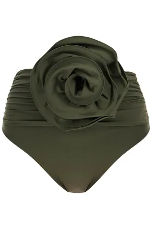 Magda Butrym Women's High-Waisted Bikini Bottom With Flower-Shaped Clip.