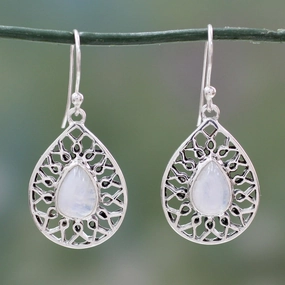 Magical Beauty Artisan Jewelry Sterling Silver Rainbow Moonstone Earrings