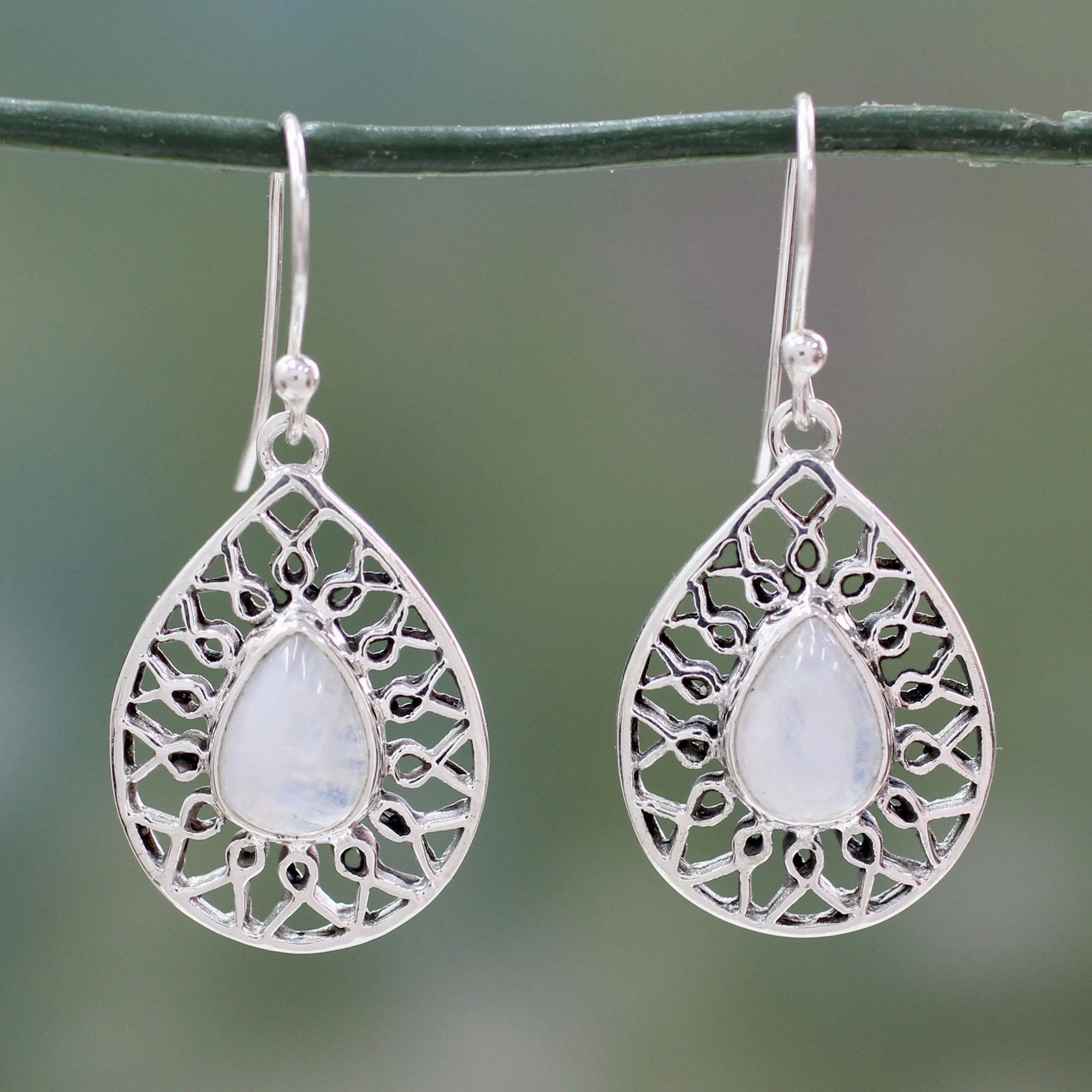 Magical Beauty Artisan Jewelry Sterling Silver Rainbow Moonstone Earrings