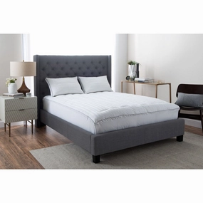 Maison Luxe 400 Thread Count Damask Mattress Pad - White mattress pads,mattress topper,bed protection