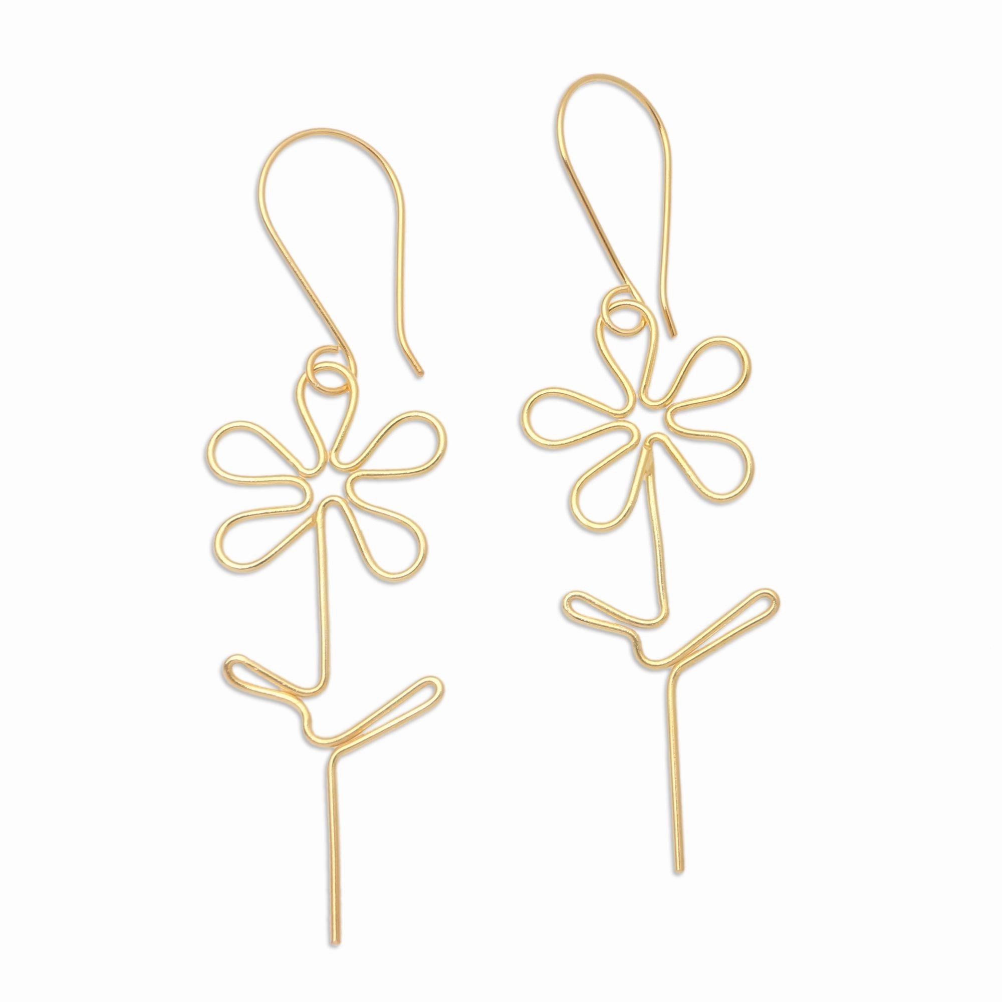 Make My Day Hand Made Gold-Plated Floral Earrings