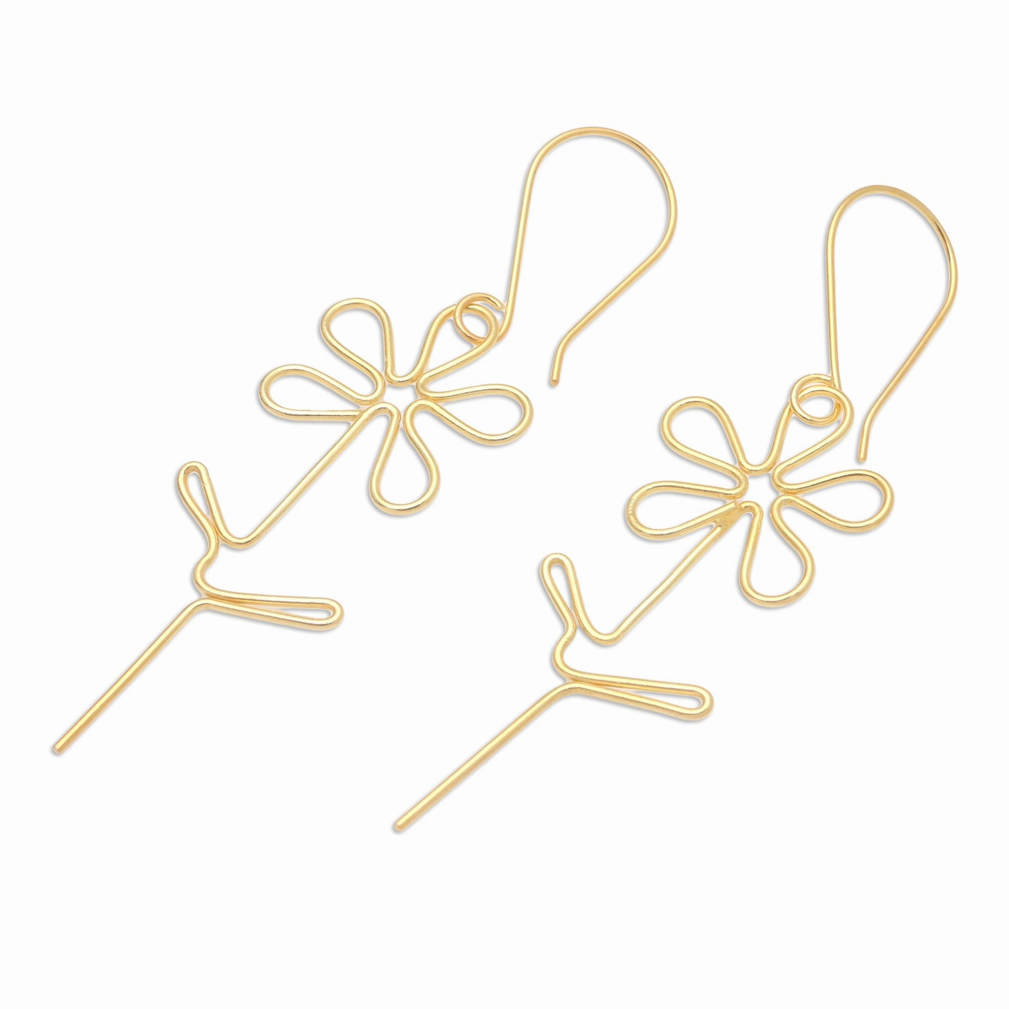 Make My Day Hand Made Gold-Plated Floral Earrings