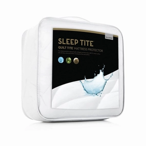 Malouf Sleep Tite Quilt Tite Quilted Waterproof Cotton Mattress Protector - White mattress pads,mattress topper,bed protection