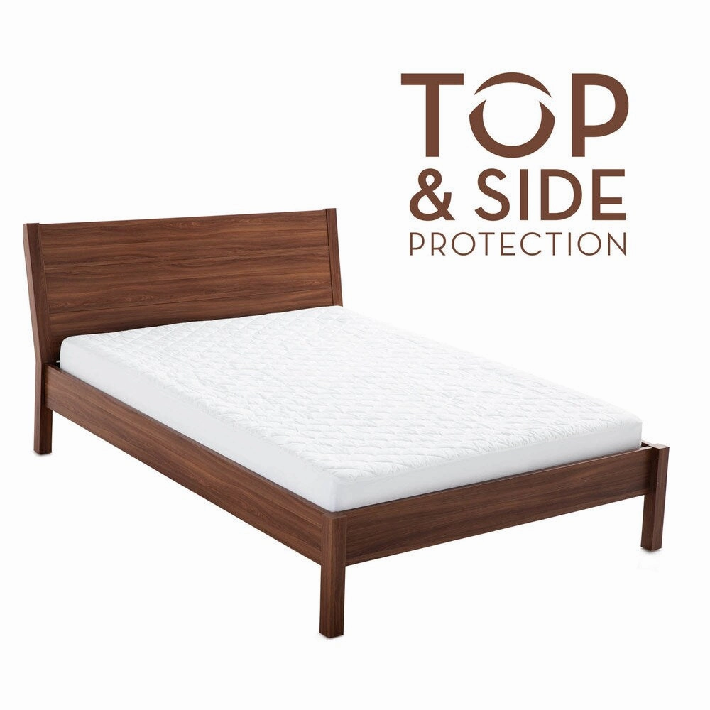 Malouf Sleep Tite Quilt Tite Quilted Waterproof Cotton Mattress Protector - White
