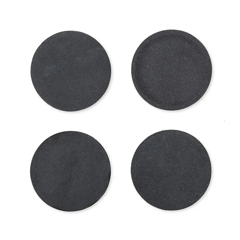 Marble Set of 4 Coasters, D10cm, Black