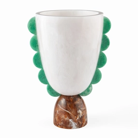 Marbleized Scalloped Vase | Jonathan Adler Mustique Vase,Glass Vase