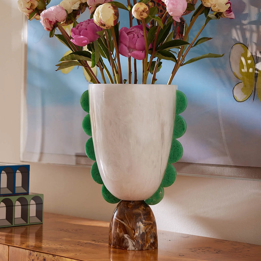 Marbleized Scalloped Vase | Jonathan Adler Mustique