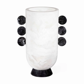 Marbleized White Urn | Jonathan Adler Mustique Vase,Glass Vase