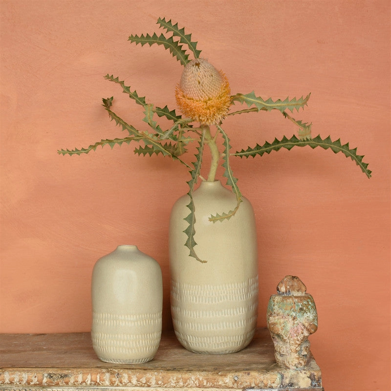 Marin Vase, Ceramic - Sm - Light Beige