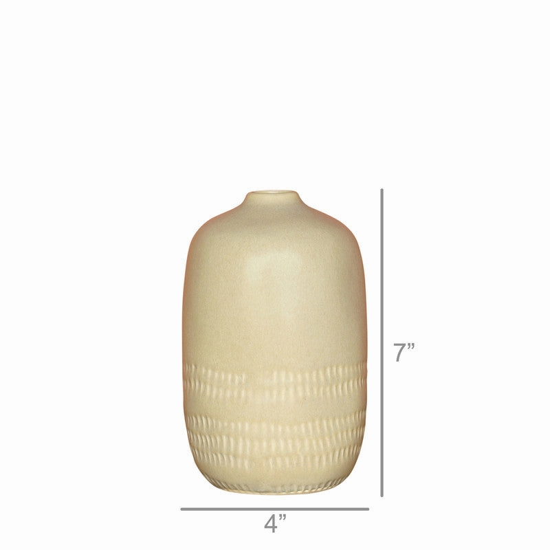 Marin Vase, Ceramic - Sm - Light Beige