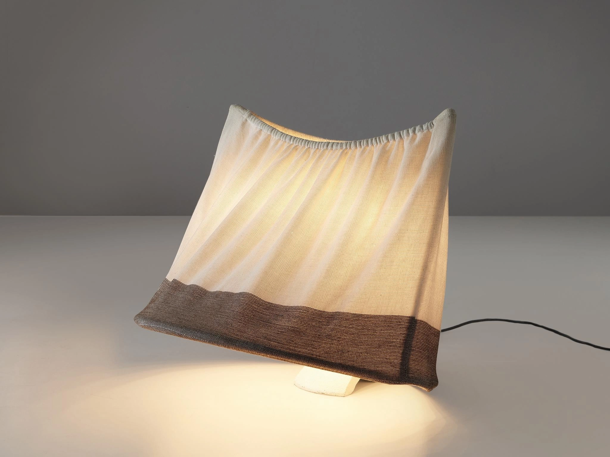 Mario Bellini for Artemide Table or Floor Lamp 'Circo' in Off-White Canvas