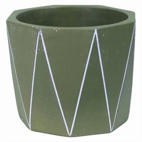 Marley Cachepot, Cement, Green Vase,Ceramic Vase