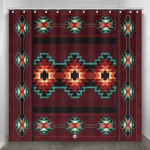 Maroon Southwestern Shower Curtain bathroom furniture, vanity cabinet