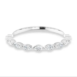 Marquise Diamond Shared Prong Wedding Band
