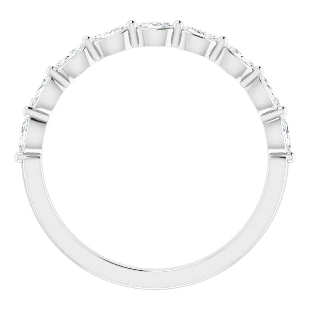 Marquise Diamond Shared Prong Wedding Band