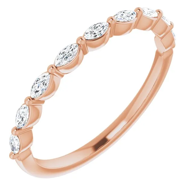 Marquise Diamond Shared Prong Wedding Band