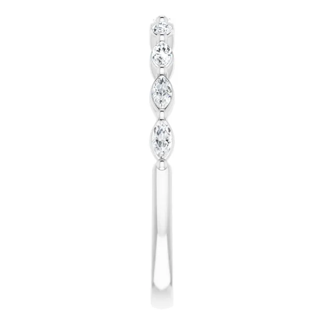 Marquise Diamond Shared Prong Wedding Band