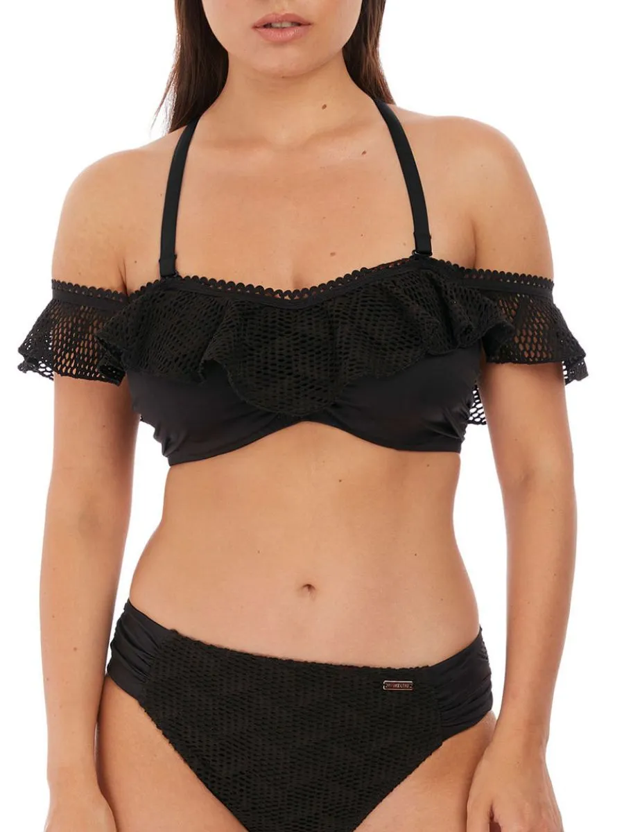 Marseille Bardot Bikini Top - Black