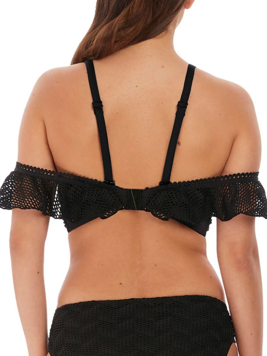 Marseille Bardot Bikini Top - Black