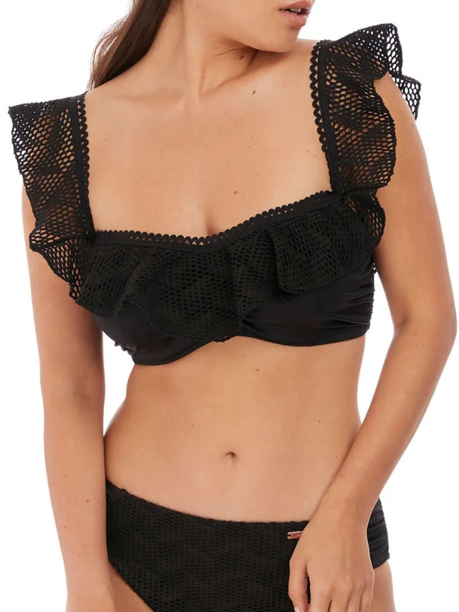 Marseille Bardot Bikini Top - Black