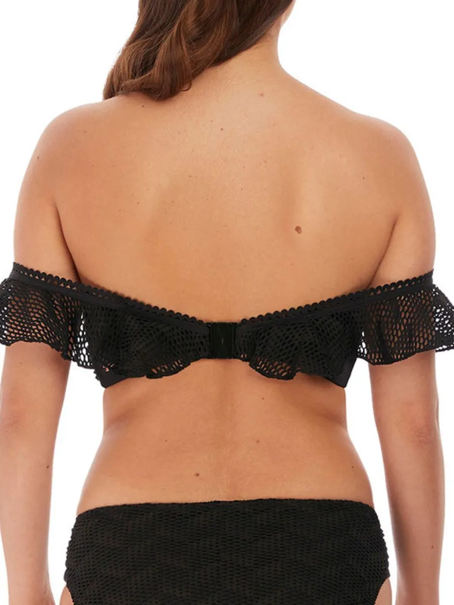 Marseille Bardot Bikini Top - Black