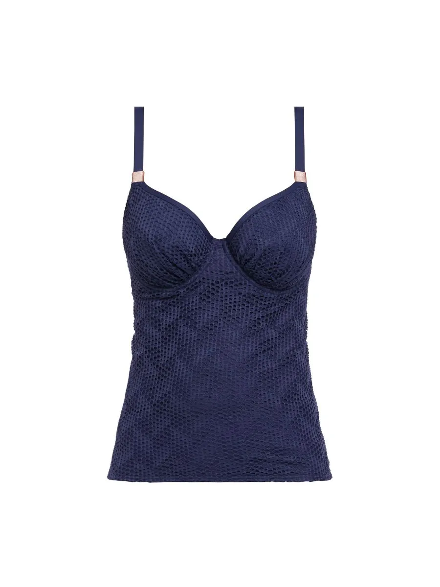 Marseille Bardot Gathered Full Cup Tankini - Twilight