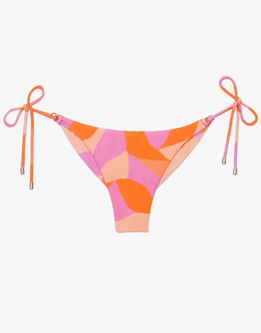 Martinica Tie Side Bikini Pant - Orange and Pink
