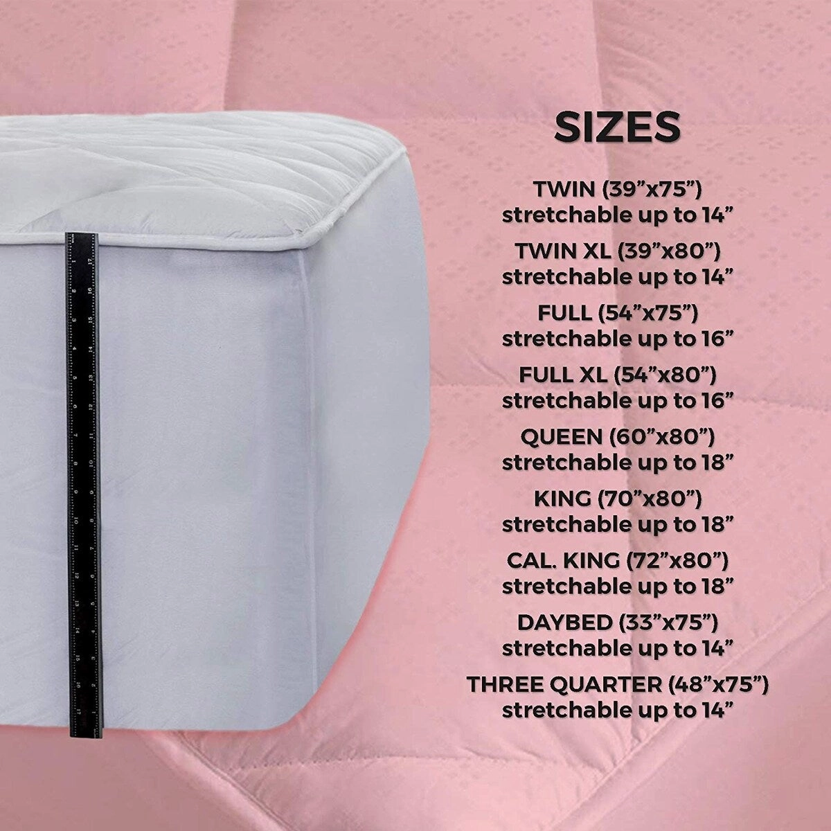Maxi Deluxe Luxurious 300 Thread Count Cotton Fitted Mattress Pad