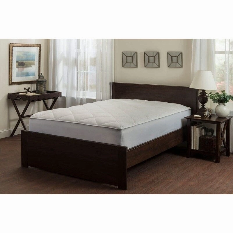 Maxi Deluxe Luxurious Short Queen Down Alternative Mattress Pad Cotton 300 TC RV - White