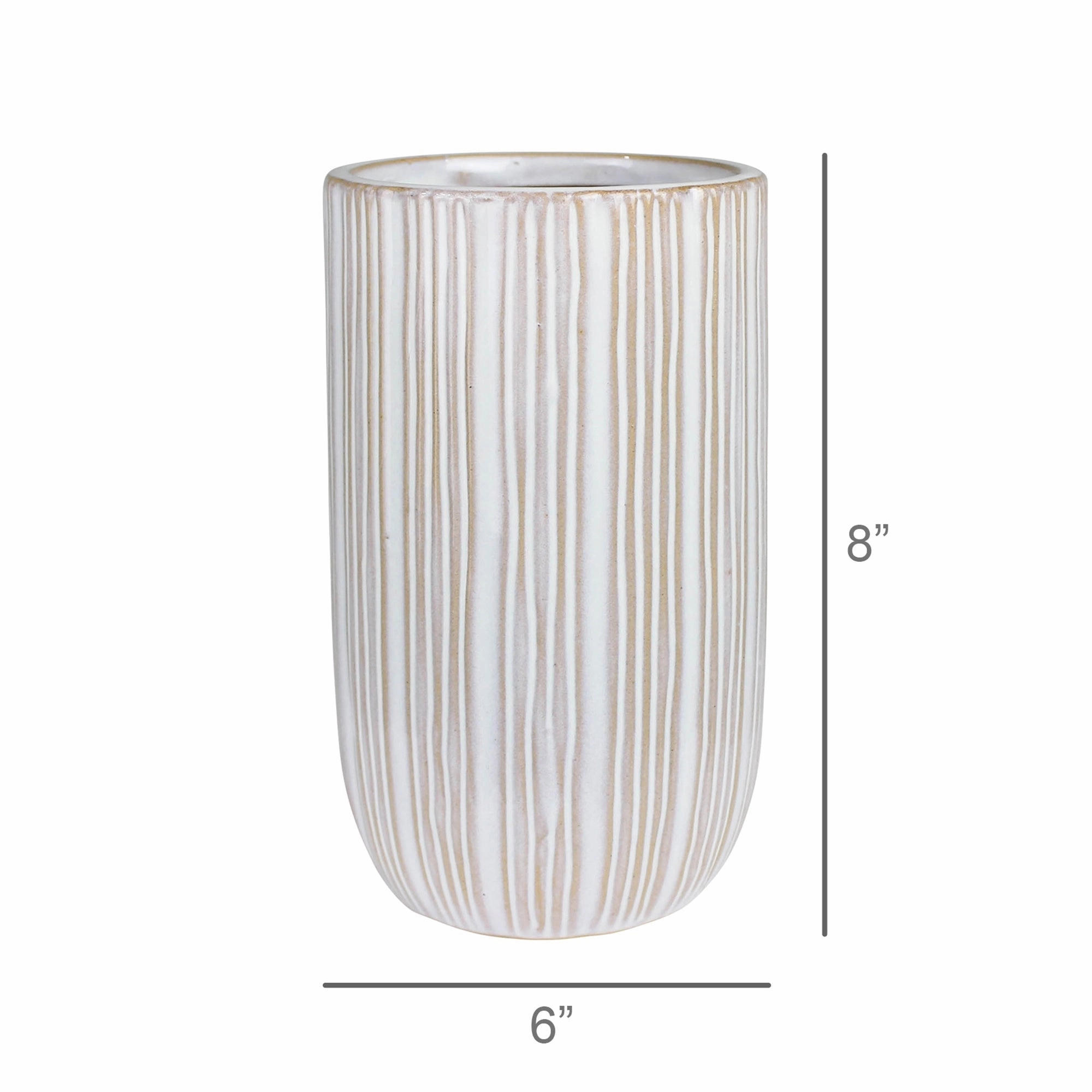 May Vase with Stripes, Ceramic