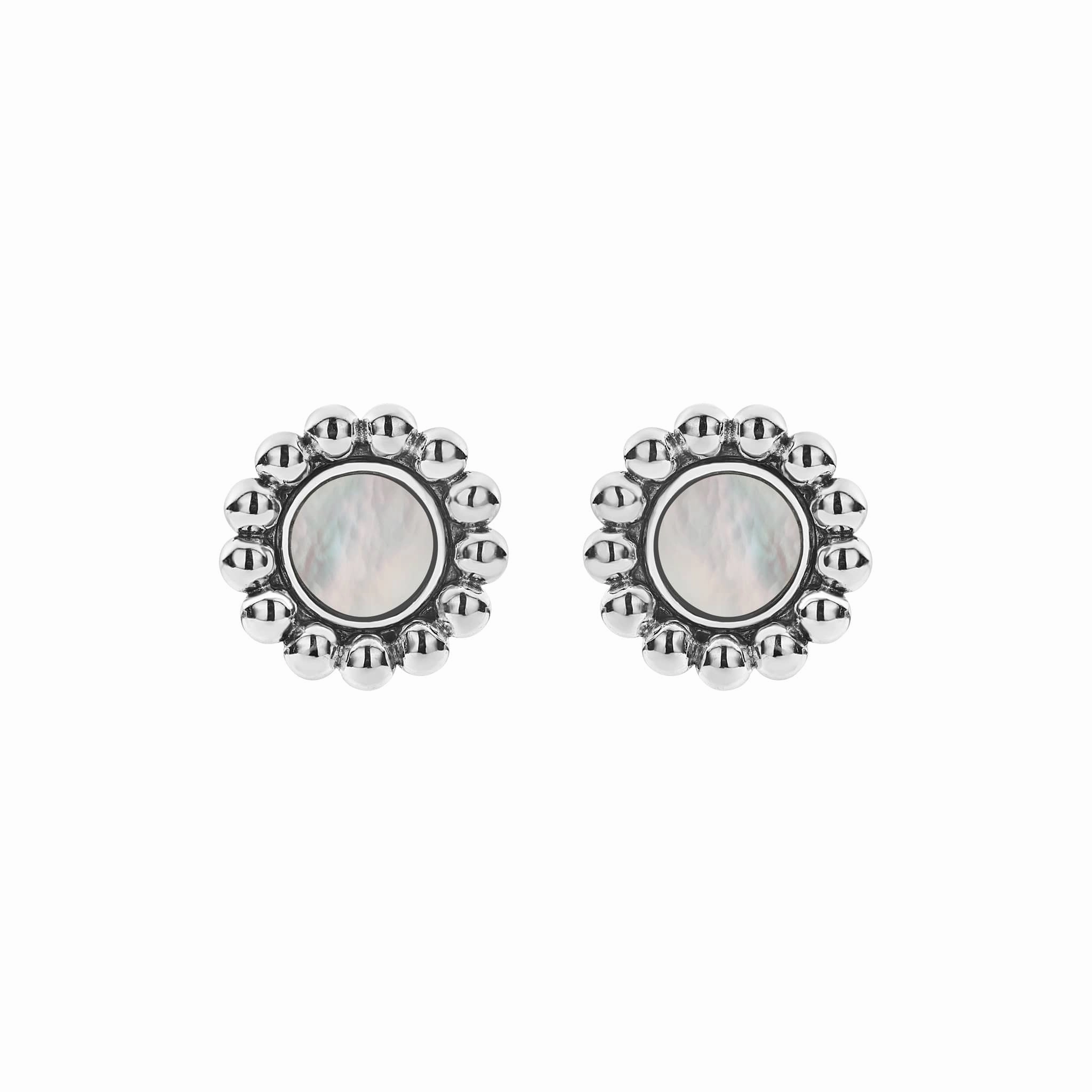 Maya Mother of Pearl Circle Stud Earrings