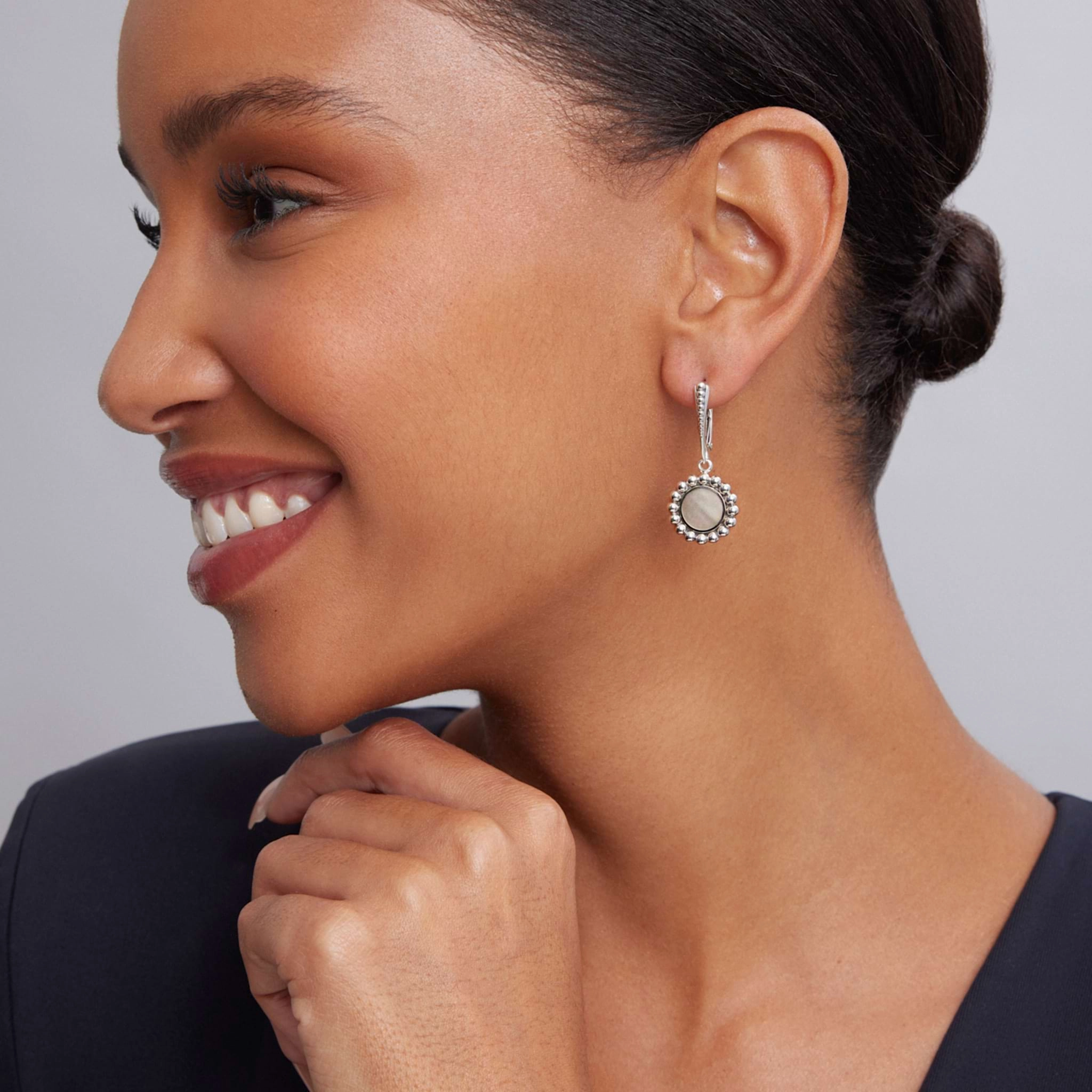 Maya Small Mother of Pearl Circle Drop Earrings